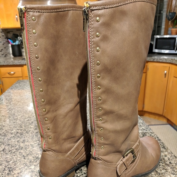 🆕 Steve Madden Tall Brown Zipper Boots - Picture 3 of 7